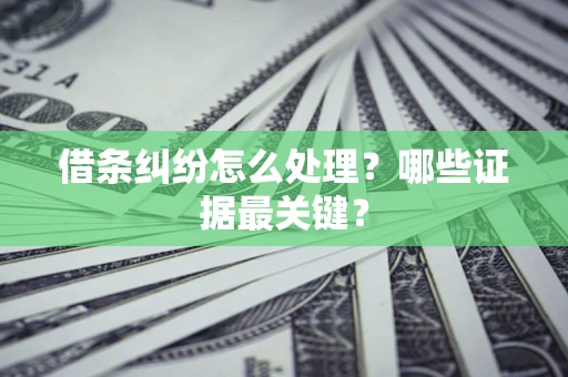 北京借条纠纷怎么处理？哪些证据最关键？
