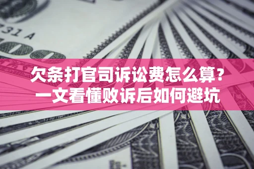 北京欠条打官司诉讼费怎么算？一文看懂败诉后如何避坑